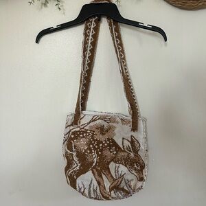 Brown and White Deer Pattern Women's Bag handmade